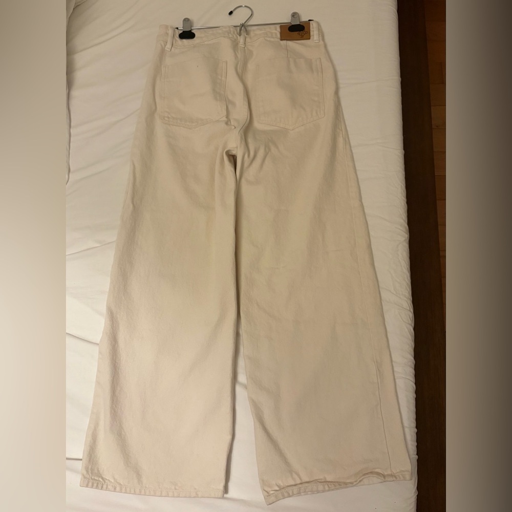Off-White Cotton Canvas Wide-Leg Jeans - Picture 5 of 5